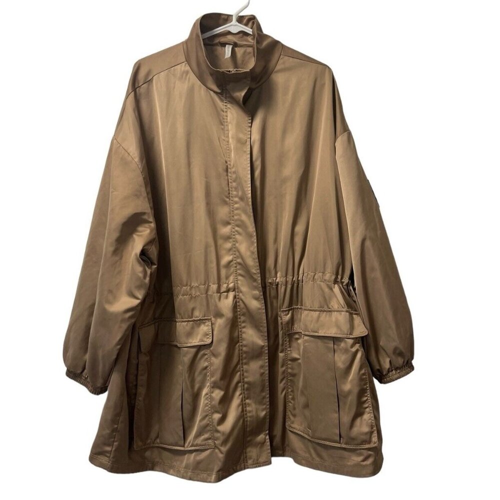 Fabletics Womens‎ Utility Parka Beige Wood Athletic Classic Athleisure Casual